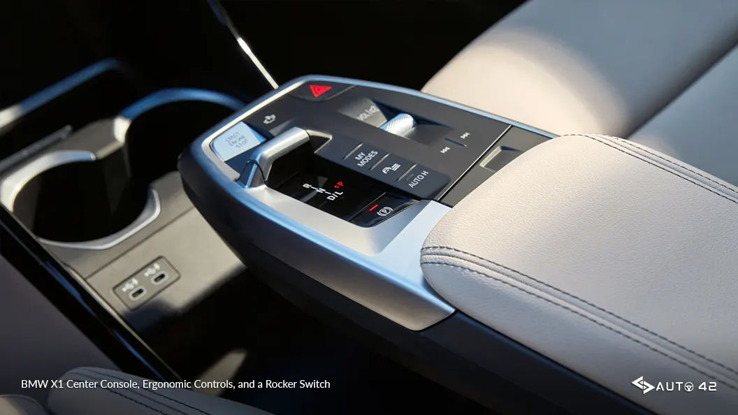 BMW X1 Center Console, Ergonomic Controls, and a Rocker Switch