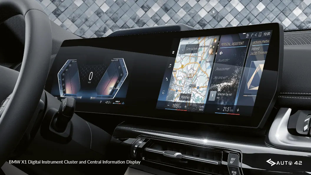 BMW X1 Digital Instrument Cluster and Central Information Display