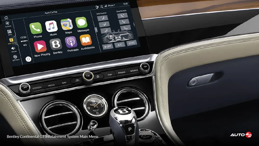 Bentley Continental GT Infotainment System Main Menu