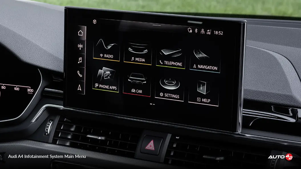 Audi A4 Infotainment System Main Menu