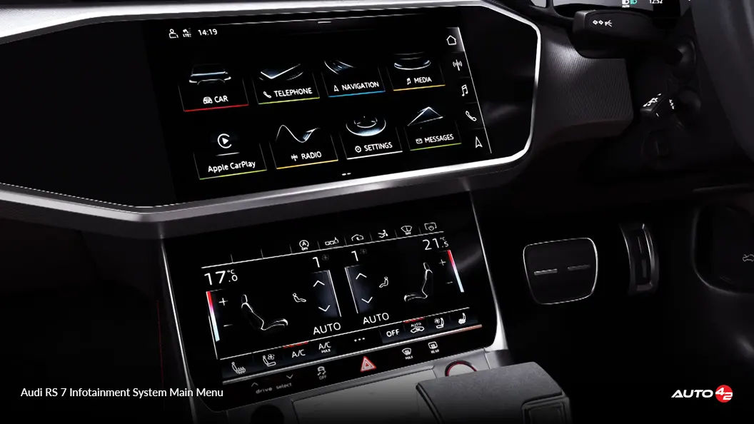 Audi RS 7 Infotainment System Main Menu