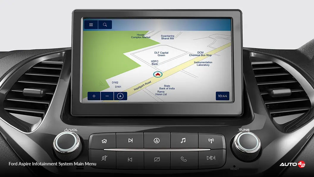 Ford Aspire Infotainment System Main Menu