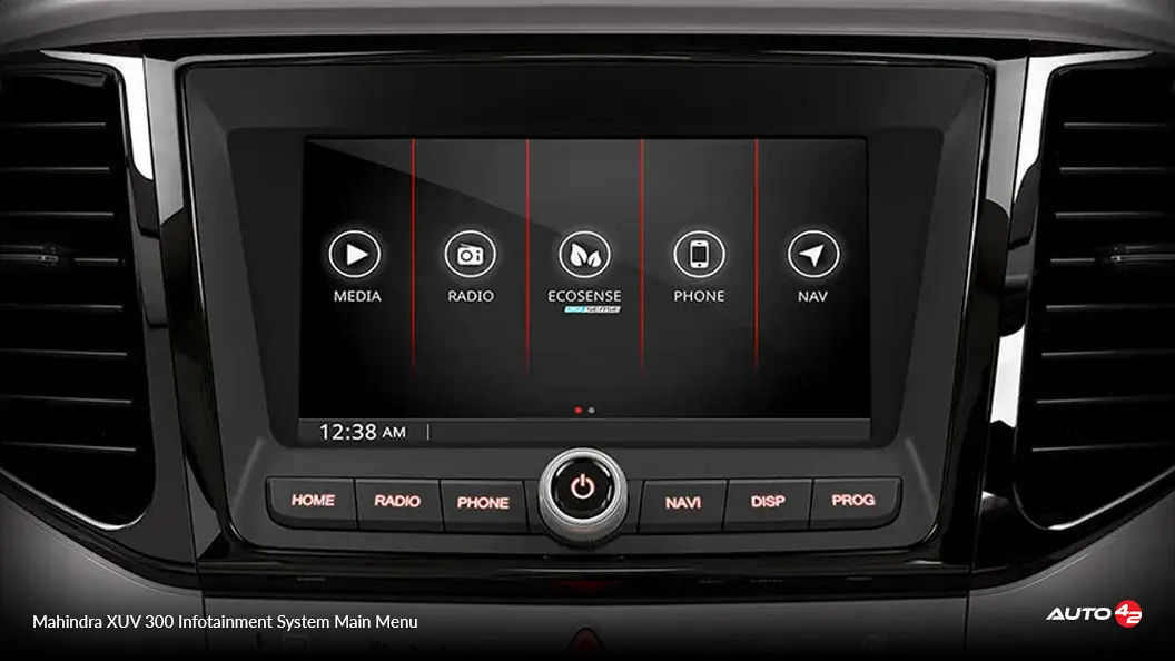 Mahindra XUV 300 Infotainment System Main Menu