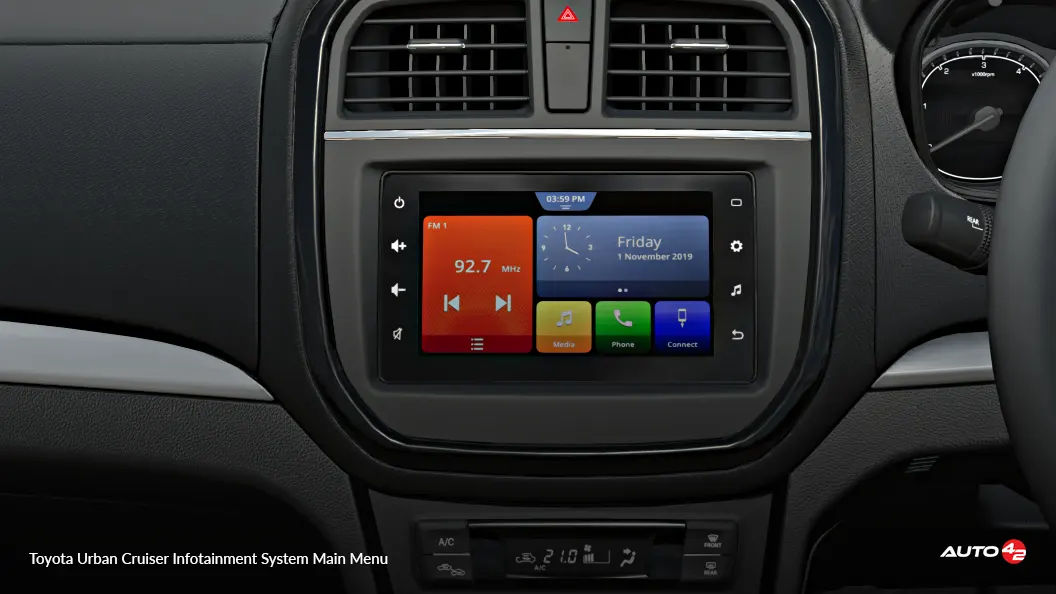 Toyota Urban Cruiser Infotainment System Main Menu