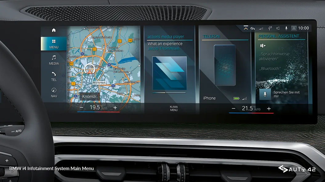 BMW i4 Infotainment System Main Menu