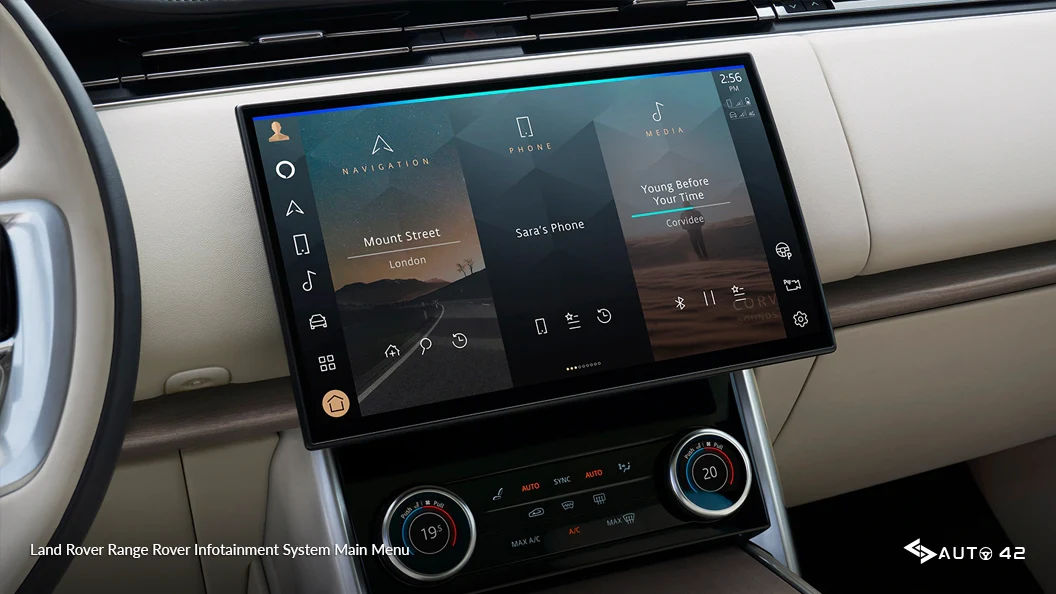 Land Rover Range Rover Infotainment System Main Menu