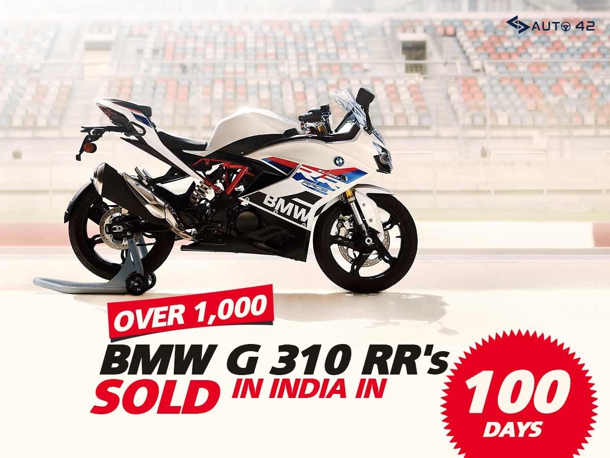 BMW G 310 RR sales cross 1,000 units within 100 days of India launch