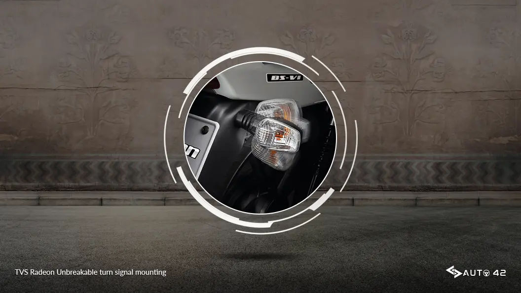 TVS Radeon Unbreakable turn signal mounting