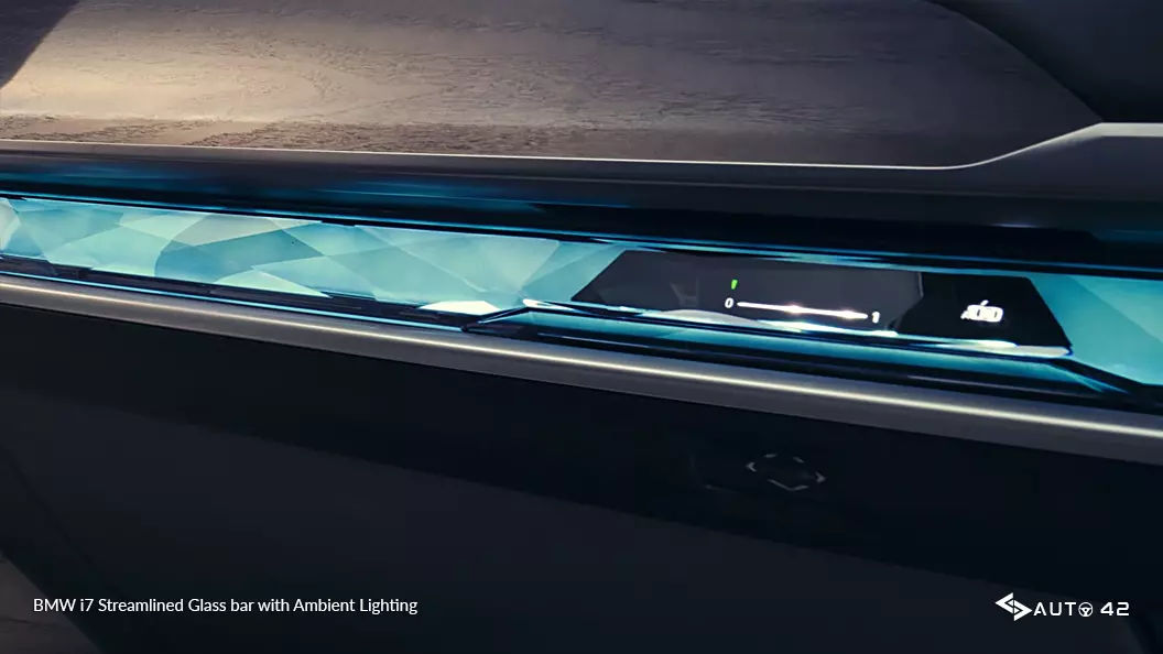 BMW i7 Streamlined Glass bar with Ambient Lighting